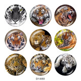 Painted metal 20mm snap buttons   tiger Print
