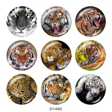 20MM  tiger Print glass snaps buttons