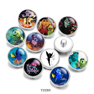 20MM Cartoon Wizard  glass snaps buttons