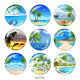 20MM seaside Print glass snaps buttons Beach Ocean