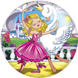 20MM Cartoon Halloween princess glass snaps buttons