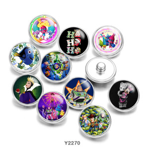 20MM Cartoon Wizard Christmas  glass snaps buttons