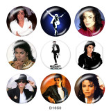 Painted metal 20mm snap buttons  Michael Jackson Print