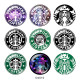 20MM Starbucks Print glass snaps buttons