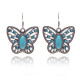 Turquoise and Diamond Butterfly Earrings