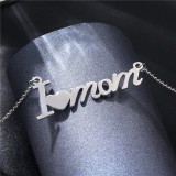 Stainless Steel MOM Mother's Day Necklace 45+5CM