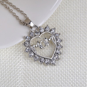 Love Diamond Necklace MOM Mother's Day Gift 45+5cm
