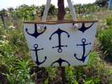 Women's Bag Beach Bag Anchor Canvas Print Casual Cotton Rope Tote Bag