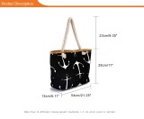 Women's Bag Beach Bag Anchor Canvas Print Casual Cotton Rope Tote Bag