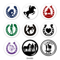 20MM Horseshoe Print glass snaps buttons