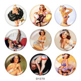 20MM lady Print glass snaps buttons