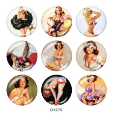 20MM lady Print glass snaps buttons