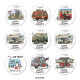 Painted metal 20mm snap buttons  happy camper Print