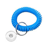 Plastic spring hand ring Telephone line storage key ring bracelet Retractable ring fit 18mm snap button jewelry