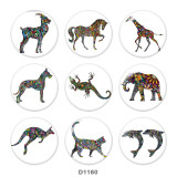 Painted metal 20mm snap buttons  Animal art Print
