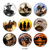 Painted metal 20mm snap buttons  cowboy Print