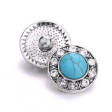 20MM  Pearl turquoise rhinestones  design  Metal snap buttons