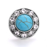 20MM  Pearl turquoise rhinestones  design  Metal snap buttons