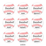 20MM Baseball family Print glass snaps buttons