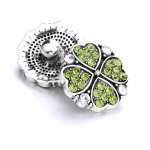 20MM four-leaf clover rhinestones  design  Metal snap buttons