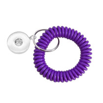 Plastic spring hand ring Telephone line storage key ring bracelet Retractable ring fit 18mm snap button jewelry