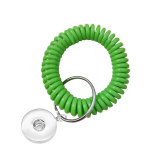 Plastic spring hand ring Telephone line storage key ring bracelet Retractable ring fit 18mm snap button jewelry