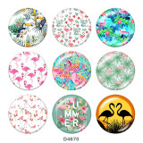 Painted metal 20mm snap buttons  Flamingo Print