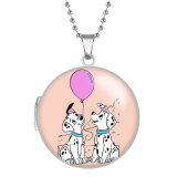 10 styles 101 Dalmatians Stainless Steel Rainted Phase Box Photo Necklace  Chain Length 60cm  Diameter 2.7cm