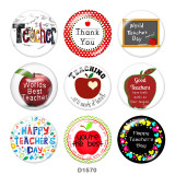 20MM teacher Print glass snaps buttons