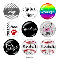 Painted metal 20mm snap buttons  GIGI MOM family Print