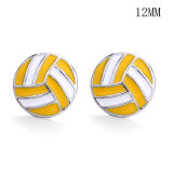 12MM volleyball enamel snap silver plated  interchangable snaps jewelry