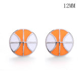 12MM basketball enamel snap silver plated  interchangable snaps jewelry