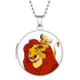 10 styles Cartoon The Lion King Stainless Steel Rainted Phase Box Photo Necklace  Chain Length 60cm  Diameter 2.7cm