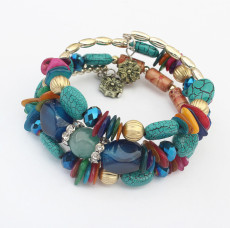 Turquoise Onyx Beaded Multi-Wrap Bracelet