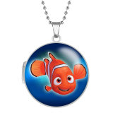 10 styles Finding Nemo Stainless Steel Rainted Phase Box Photo Necklace  Chain Length 60cm  Diameter 2.7cm