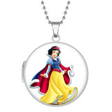 10 styles Snow White Stainless Steel Rainted Phase Box Photo Necklace  Chain Length 60cm  Diameter 2.7cm