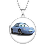 10 styles Car Stainless Steel Rainted Phase Box Photo Necklace  Chain Length 60cm  Diameter 2.7cm
