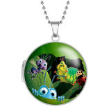 10 styles The Good Dinosaur Stainless Steel Rainted Phase Box Photo Necklace  Chain Length 60cm  Diameter 2.7cm