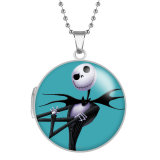 10 styles Halloween Stainless Steel Rainted Phase Box Photo Necklace  Chain Length 60cm  Diameter 2.7cm