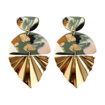 Marble pattern terracotta earrings