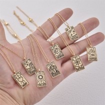 45CM Tarot Pendant Necklace Clavicle Chain Gold