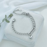 Love Stitching Stainless Steel Chain Bracelet