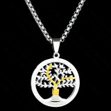 Tree of Life Openwork Jewelry Necklace with Stainless Steel Chain