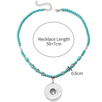 Turquoise Pendant Necklace fit 20MM chunks snap button jewelry