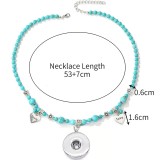 Turquoise Pendant Necklace fit 20MM chunks snap button jewelry