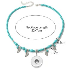 Turquoise Pendant Necklace fit 20MM chunks snap button jewelry