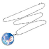 10 styles Cinderella princess Stainless Steel Rainted Phase Box Photo Necklace  Chain Length 60cm  Diameter 2.7cm
