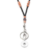 Lanyard hand-strung cracked beads magnetic buckle lanyard necklace fit 20MM chunks snap button jewelry