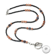 Lanyard hand-strung cracked beads magnetic buckle lanyard necklace fit 20MM chunks snap button jewelry