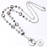 lanyard necklace glass bead work badge ID keychain necklace fit 20MM chunks snap button jewelry